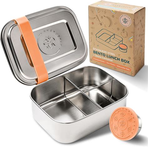 metal bento box for children amazon|Everusely Small Stainless Steel Bento Box Kids .